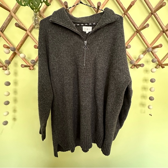 Lou & Grey | XL | Wool Blend Zip Tunic Sweater - Picture 2 of 4